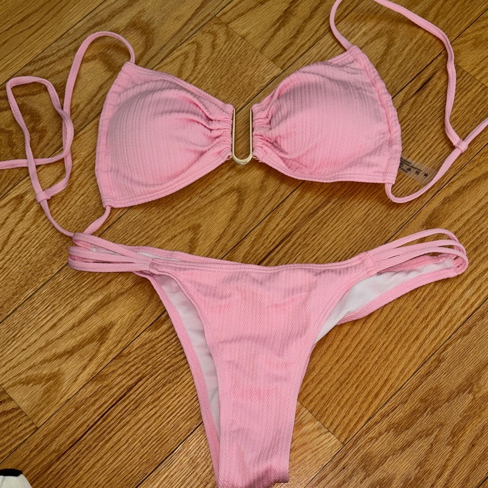 Pink Ribbed Bikini Set - Picture 5 of 8